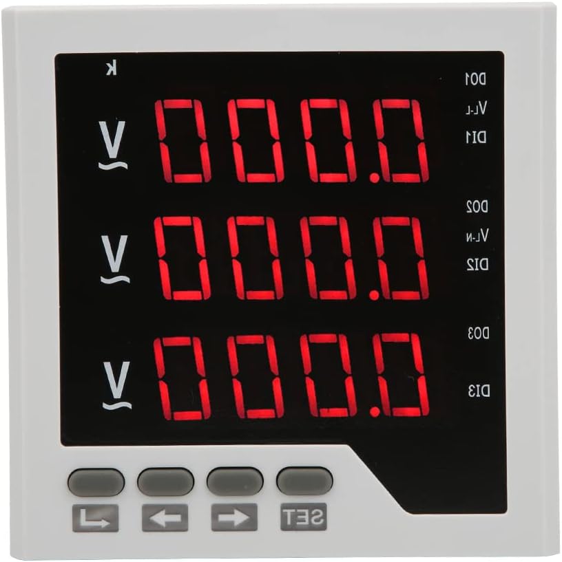 3 Phase Voltmeter, LED Display AC 450V, A.C. Sampling for Setting Ratio Measuring Electrical Parameters