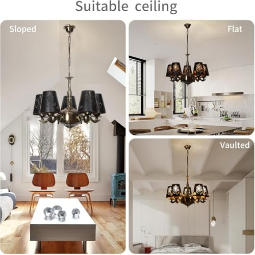 Image of Devansh 05 Lights Ganesh Ji Metal Etched Shade with Antique Golden Chandelier -ZD