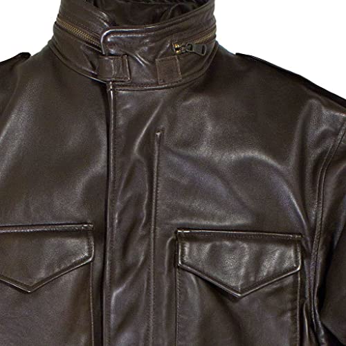 Men's M-65 Field Brown Real Leather Jacket | Men's M-65 Field Real Leather Jacket3