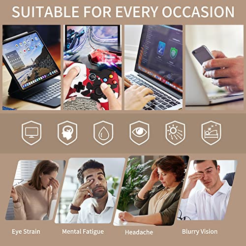 Image of Blue Light Blocking Glasses Round Computer Eyeglasses Reduce Eyestrain UV Glare Women AB3301 (Purple)