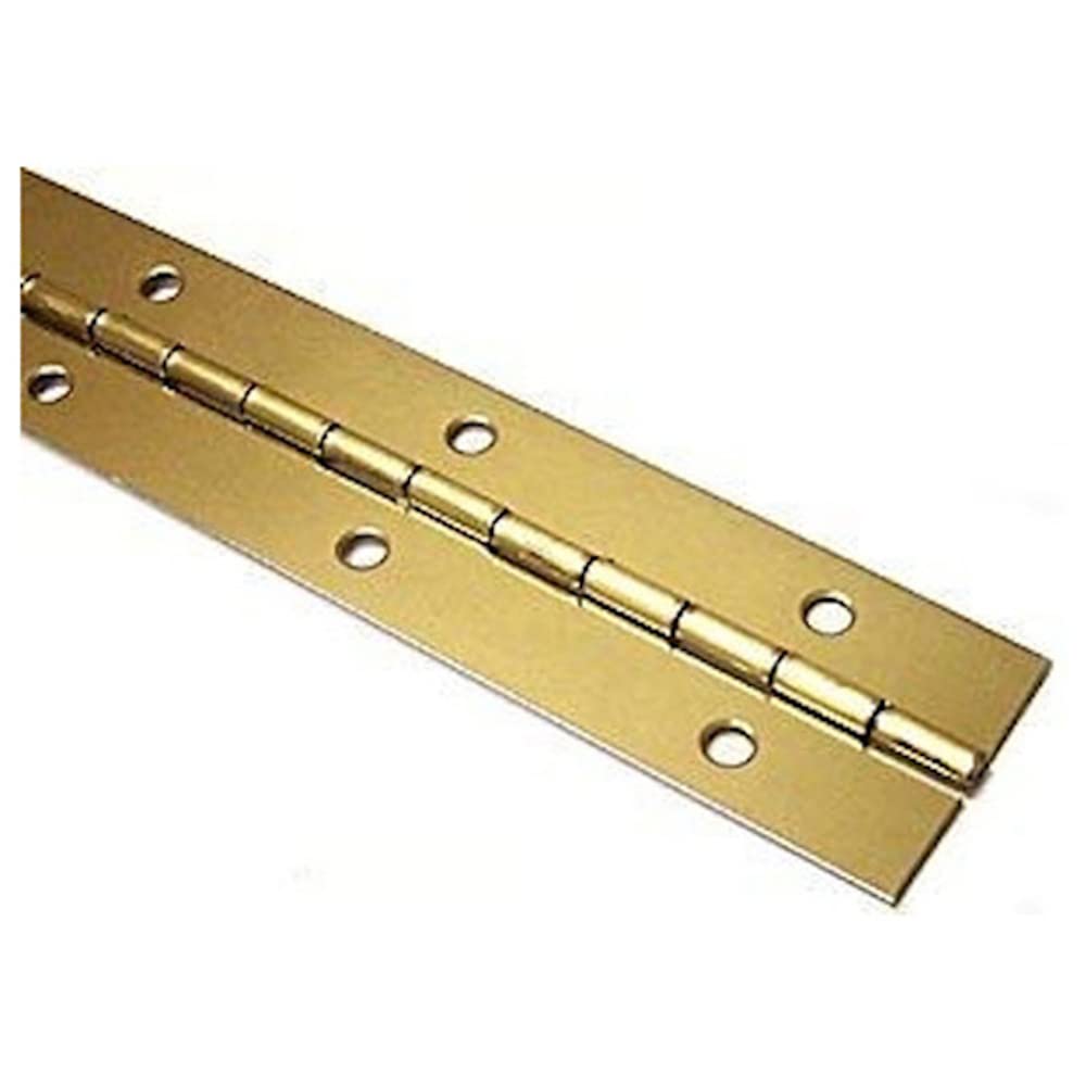 Merriway BH07636 Piano Hinge Brass Plated 6 Inch x 1.1/4 Inch, Gold