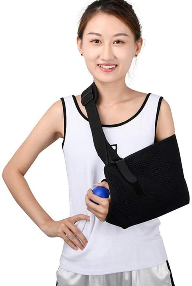 Inmovilizador de hombro con cabestrillo para brazo, correa de soporte médico para muñeca de codo de brazo fracturado roto, abrazadera de soporte de manguito rotador de hombro ajustable, braz