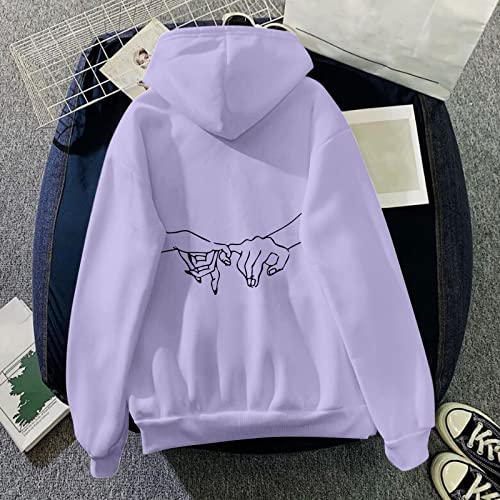 Sweat Y2K femme violet unique | Exprimez votre passion anime avec ce pull à capuche - 4