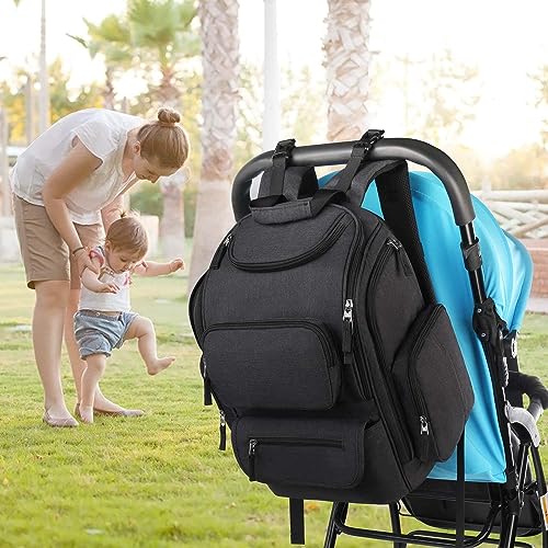 Mancro 104600BLK Diaper Bag Backpack, Multifunctional Dad Diaper Bag thumb #1