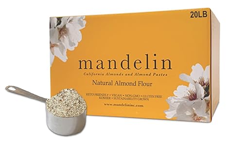 Mandelin Grower Direct - Harina de almendras naturales puras con piel (20 libras), extrafina, sin OMG, sin gluten, vegana, keto, apta para dieta a