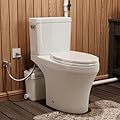 900W Macerating Toilet System, 18" Comfort Height & Elongated Upflush Toilet For Basement, Macerator Pump with 3 Water Inlets, 39FT Vertically, 1.28GPF Rimless Flush, Two Extension Pipes