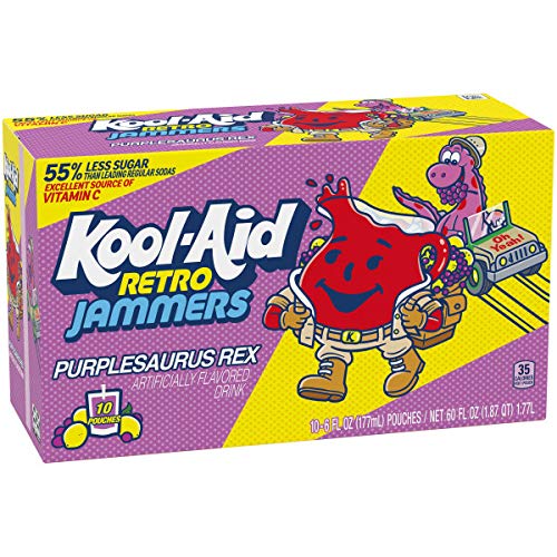 Image of Kool-Aid Retro Jammers Purplesaurus Rex Grape Lemonade Artificially Flavored Soft Drink, 6 Fl Oz (Pack of 10)