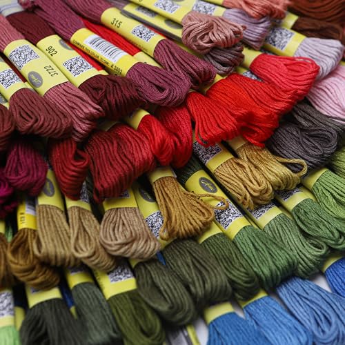 Image of 505 Colors Set Premium Double Mercerized Egyptian Cotton Embroidery Floss 8M Each for Cross Stitch Threads, Friendship Bracelets Floss, Craft Floss, Embroidery Floss Set (505 Skeins)