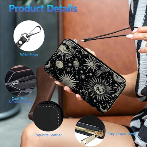 Image of Womens Wallet PU Leather Wristlet Wallets for Women, Large Capacity Lady Fashion Wallet Card Holder Zipper Wallet