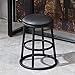 YUANP Okrągłe stołki barowe dębowe Stołki barowe Solidne metalowe Stołki barowe do domu Śniadanie Bar Blat Kuchnia Stołki barowe z podnóżkiem, Czarne, 45 cm