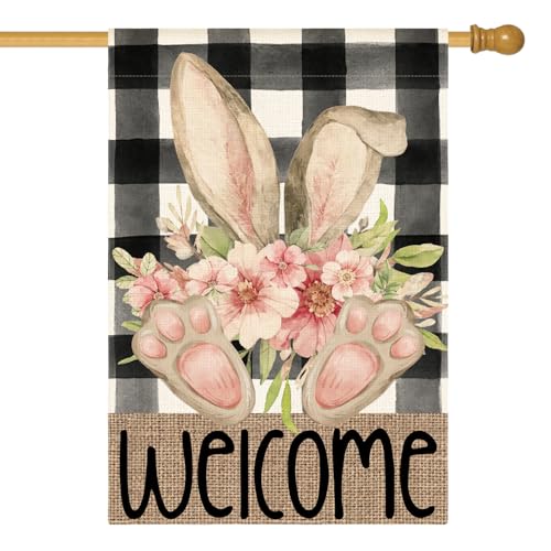 Drapeau de maison de Pâques extérieur pour une décoration de jardin printanière