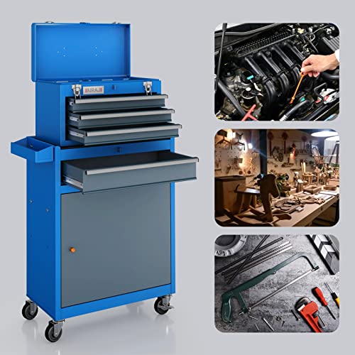 Airaj Pro Rolling Tool Chest Cabinet,4-Drawers High Capacity Tool Storage Cabinet With Wheels And Locking System,Removable Toolbox Organizer For Garage Warehouse #TOP5