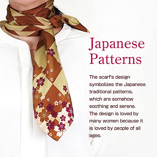 Yokohama Japanese Silk Scarf for Women – Perfect for Spring, Fall & Winter4