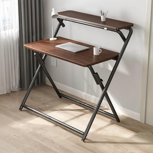 Petit bureau d'ordinateur pliable en bois et métal table d'étude moderne