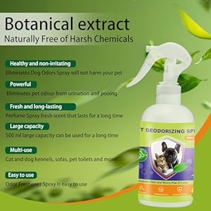 Pet Urine Odor Eliminator Spray for Home, Cat Litter Box Deodorizer Perfume, Dog Cologne Spray Long Lasting Male, Smelly Doggy Deodorant Spray for Furniture, 500ml/ 16.9oz, Green Tea
