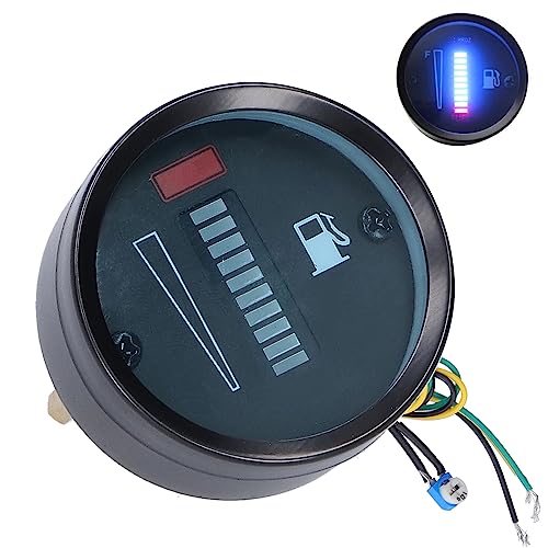 Medidor de combustible universal de 12V con puntero LED ajustable de 52mm para barcos y coches
