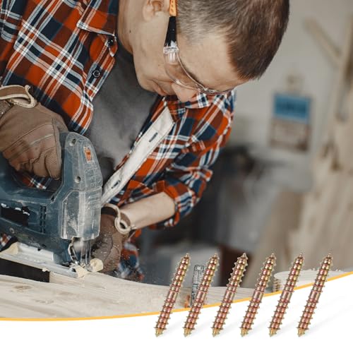 20 tornillos dobles M6x40mm para madera para conectar y fijar muebles miniatura 4