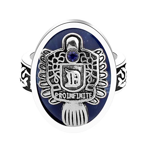 HOLLP Vampire Diaries Inspired Jewelry Gift Vampire Diaries 26 Initial Letter Alphabet A-Z Initial Ring Gift for Vampire Diaries TV Fans (D, 10)