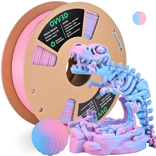 Image of OVV3D PLA Filament 1.75mm, Matte Macaron PLA 3D Printer Filament,Dual Color PLA Sky Blue and Pink, + /-0.02mm 1kg