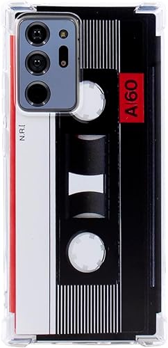 Funda compatible con Samsung Galaxy Note 20 Ultra, diseño retro único, suave y fresco, cinta de casete con música, protección completa para cámara,
