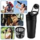 QOUBNIC Protein Shaker, Shaker Edelstahl 750 ml Proteinshaker Flasche, Protein Shaker Bottle mit Schlaufe BPA-frei für Gym