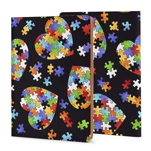 Carnet de notes A5 en cuir PU résistant et durable avec couverture rigide motif cœur