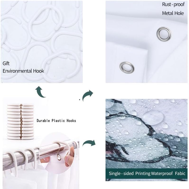 Miniatura 5 de CAPSCEOLL Cortina de ducha, tela de poliéster impermeable de 72 x 72 pulgadas