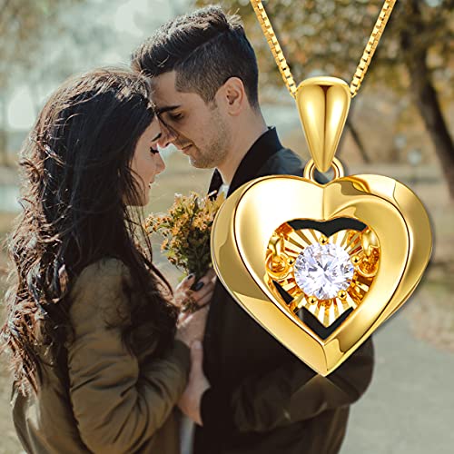 SISGEM 18k Gold Heart Pendant and 18kt Gold Box Chain Necklace, Fine Jewelry for Wife, Present for Mother, Gifts for Her, 18 Inches - Image 6