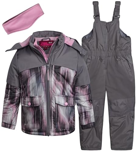 Pink Platinum Girls Snowsuits - 2 Piece Waterproof Toddler Winter Jacket and Ski Pants - Winter Clothes for Girls (2T-16), Size 14-16, Mid Grey