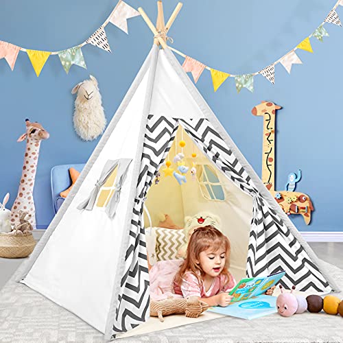 Sumbababy Kids Teepee Tent for Kids ,Kids Play Tent for Girls & Boys, Gifts Kids Playhouse for Toddlers Indoor Outdoor Games, Kids Toys House for Baby (Kids Teepee Tent)