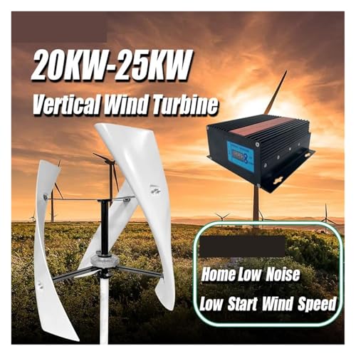 Generador de turbina eólica de 25 kW con controlador de carga MPPT, alta eficiencia, solución de energía silenciosa para hogares de 12 V, 24 V, 48 V, fuente de energía renovable para vida fuera de la