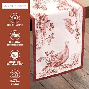 Maison d' Hermine Tablerunners 100% Cotton Decorative Tablerunner Table Cover, Dinner, Wedding & Dining, Holy Jouy - Brown (Single Layer) - Thanksgiving/Christmas (14.50"x72") Maison d Hermine Tablerunners 100 Cotton Decorative Tablerunner Table Cover Dinner Wedding Dining Holy Jouy Brown Single Layer ThanksgivingChristmas 1450×72