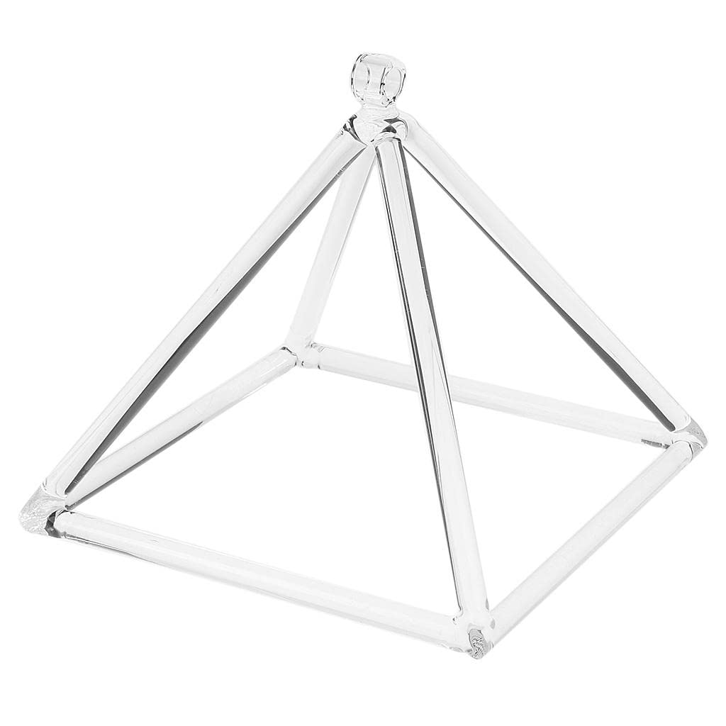 Piramide tibetana in cristallo di quarzo, 17,8 cm, strumento per meditazione per yoga, preghiera, musica, ricca risonanza vibrazionale, strumento a percussione manuale