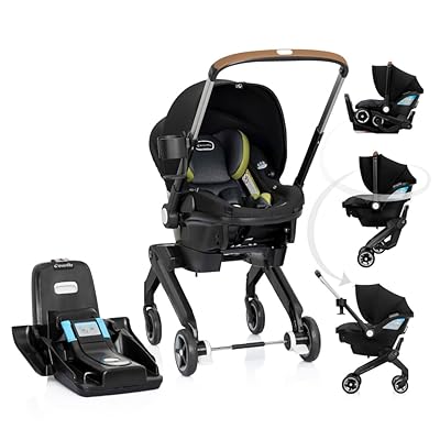 Evenflo Shyft DualRide Infant Car Seat and Stroller Combo w/Carryall Storage (Durham Green)