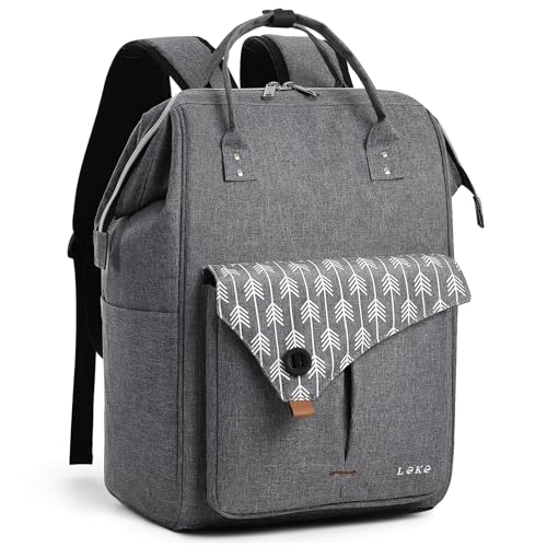 Lekesky Laptop Backpack Women 15.6-17 Inch laptop Rucksack Bag, Ladies Backpack for Travel, Work, College (B. Grey, 15.6 Inch)
