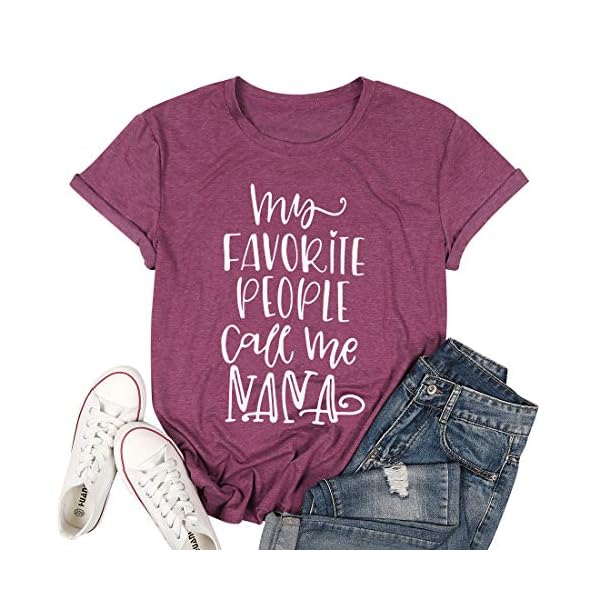 Grandma Shirt Women My Favorite People Call Me Nana Shirt Funny Short Sleeve Top Tee Shirt Red