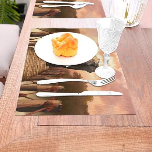 Set de table tissé PVC antidérapant et résistant à la chaleur pour une table propre