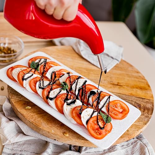 Ceramic Oil Dispenser Bottle with Stainless Steel Pourers - 700ml - Image 4