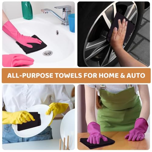 Image of Microfiber Cleaning Cloths, Kitchen Choice 20 Pcs (25 x 25 cm) Microfiber Cloths Roll, Super Absorbent, Washable and Reusable, Microfibers for Car /Window /Kitchen /Glass Polish