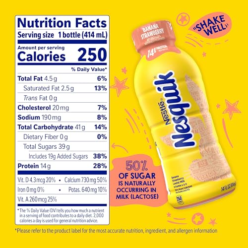 Nesquik Banana Strawberry Flavored Lowfat Milk, Ready to Drink