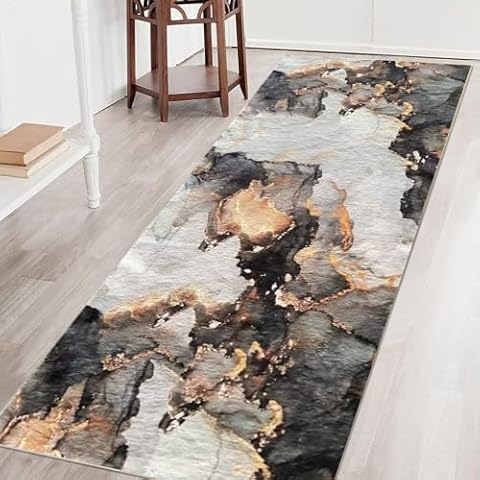 Luxury Non-Slip Marble Hallway Runner Rug Cover