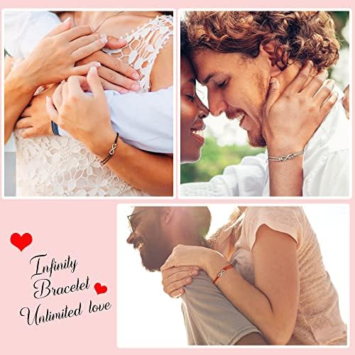 J.Endéar Infinity Bracelet 925 Sterling Silver Christmas Jewelry, Handmade Filigree Cord Girl Bracelet, Valentine's Day Jewelry for Women, Communion Birthday Gifts for Teens