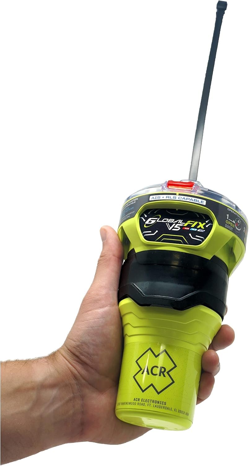 ACR GlobalFix V5 AIS EPIRB – Dispositivo di Localizzazione d’Emergenza GPS Globale, Servizio di Conferma di Ricezione, AIS Locale e Satellitare, App Mobile e Staffa a Rilascio Manuale