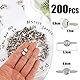 BETESSIN 200pcs Mini Brads Rund Silber Musterklammern Metall Rundkopfklammern 8MM Verschlussklammern Klammern Musterbeutelklammern Briefklammern für DIY Scrapbooking Basteln