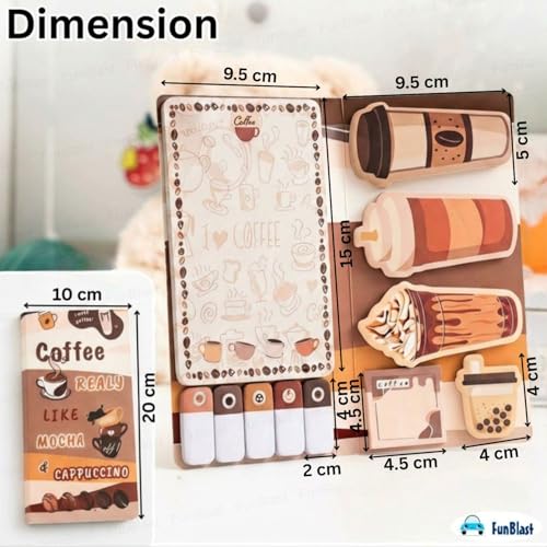 Image of FunBlast 11 Sheets /440 Sticky Notes - Cute Kawaii Sticky Notes, Sticky Pad for Study, Point It Marker Stationery Items, Self-Adhesive Memo Pad, Planners and Memo Sticker (BT)