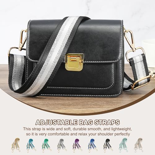 Image of PATIKIL Purse Strap, Wide Shoulder Strap Adjustable Crossbody Bag Straps Universal Replacement Shoulder Bag Belt for Women's Handbags Canvas Guitar Bag Backpack, Light Purple