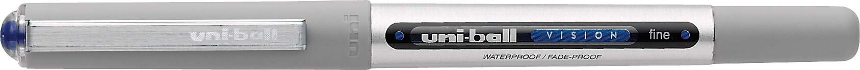 Vision Roller Ball Stick Waterproof Pen, Blue Ink, Fine, Dozen, Sold as 1 Dozen