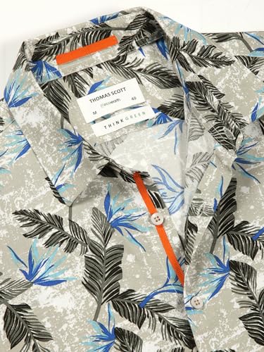 Image of Thomas Scott Men's | Printed | Half Sleeve | Regular Fit | Cotton Rayon | Spread Collar | Casual Shirt