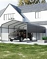 GarveeLife 13' x 26' x 10' Oversized Metal Carport, Steel Heavy Duty Carport All-Weather, Permanent Shelter for Cars, Boats, Trucks, and Tractors; N.W. 750 lbs