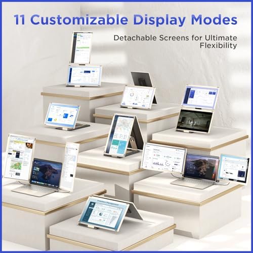 Maxfree Laptop Screen Extender, 15.6'' Dual Monitor for Laptop 13"-17.3", FHD 1080P, 11 Display Modes, Plug & Play Triple Screen Monitor for Mac Windows â Ideal for Office, Travel, Gaming - 2
